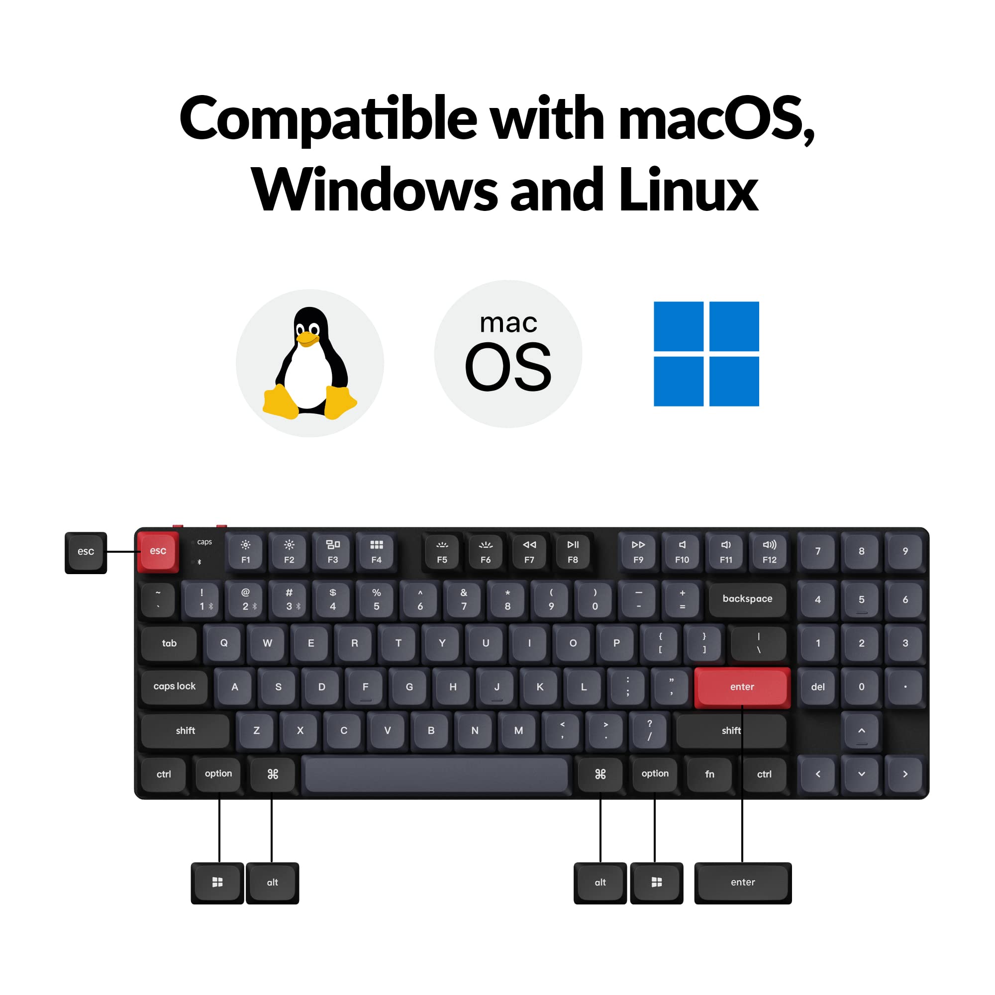 Keychron K13 Pro Ultra-Slim Wireless Mechanical Keyboard - QMK/VIA Programmable, RGB Backlit, Hot-Swappable Low-Profile Gateron Brown Switches, TKL Layout with Numpad - Compatible with Mac, Windows, Linux - Perfect for Office Work, Gaming & Programming