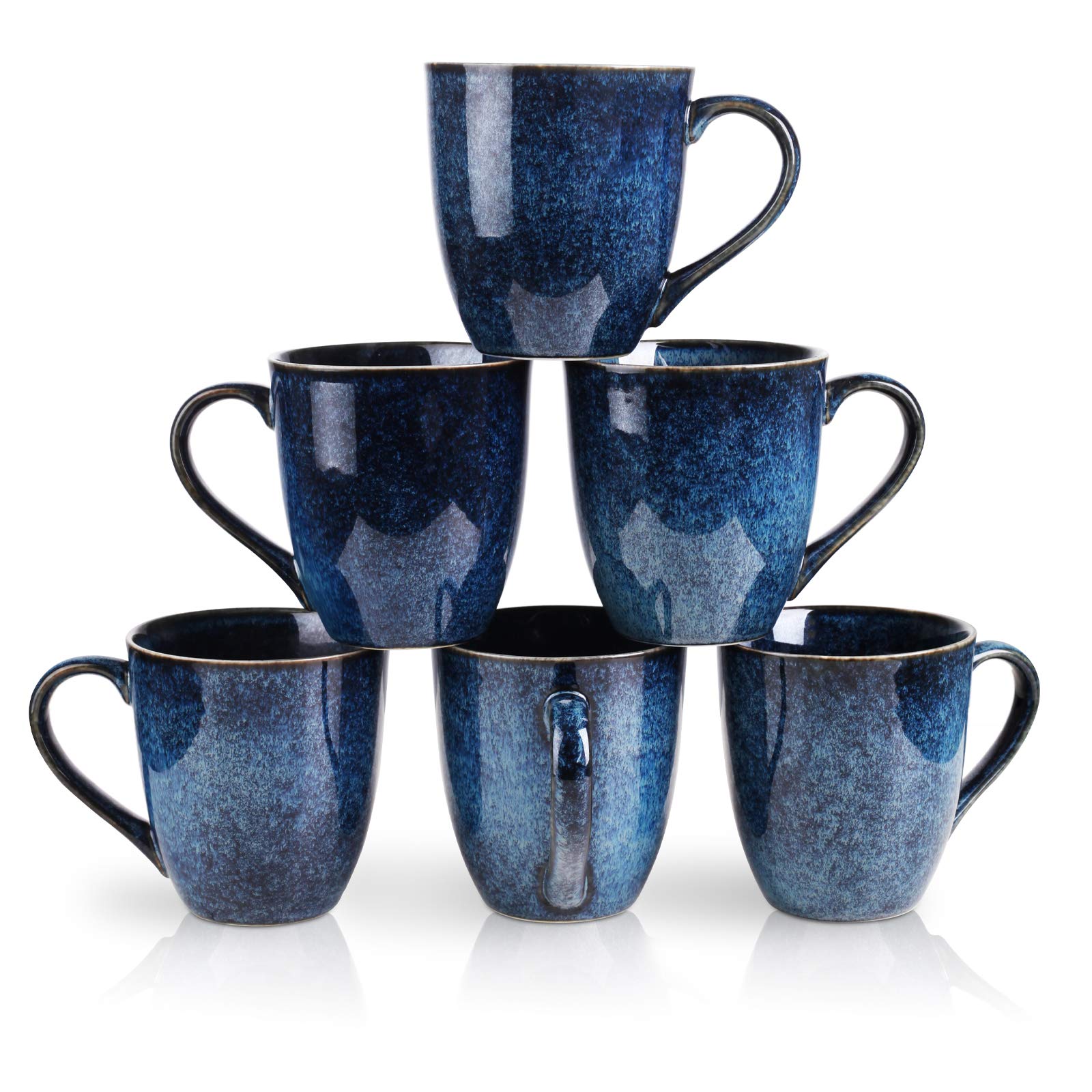 Vicrays 9-Piece Coffee Mug Set & Bakeware Set - 12oz Porcelain Mugs in Blue - Perfect for Coffee, Tea, Baking & Gift Giving