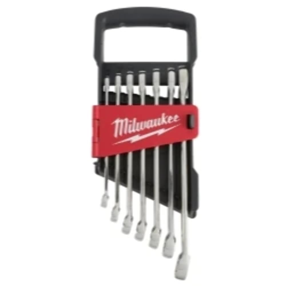 Milwaukee MAX BITE 7-Piece Metric Combination Wrench Set - Professional Grade Tools for Automotive Repair & Mechanical Work