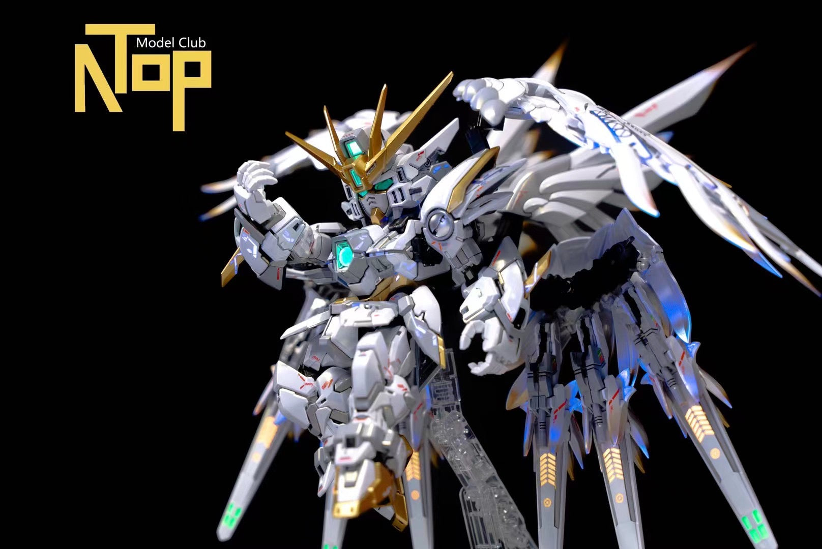 MGSD Wing Gundam Zero Custom Snow White Version Model Kit with Shortened Twin Buster Rifle - Premium Bandai Gundam Action Figure for Collectors & Hobbyists - Perfect for Display, Anime Cosplay and Gundam Battle Dioramas