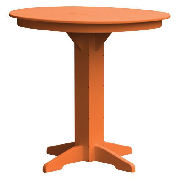 Eco-Friendly Recycled Plastic Round Bar Table - Durable Outdoor & Indoor Dining, Patio, Restaurant, Cafe, Bistro Use