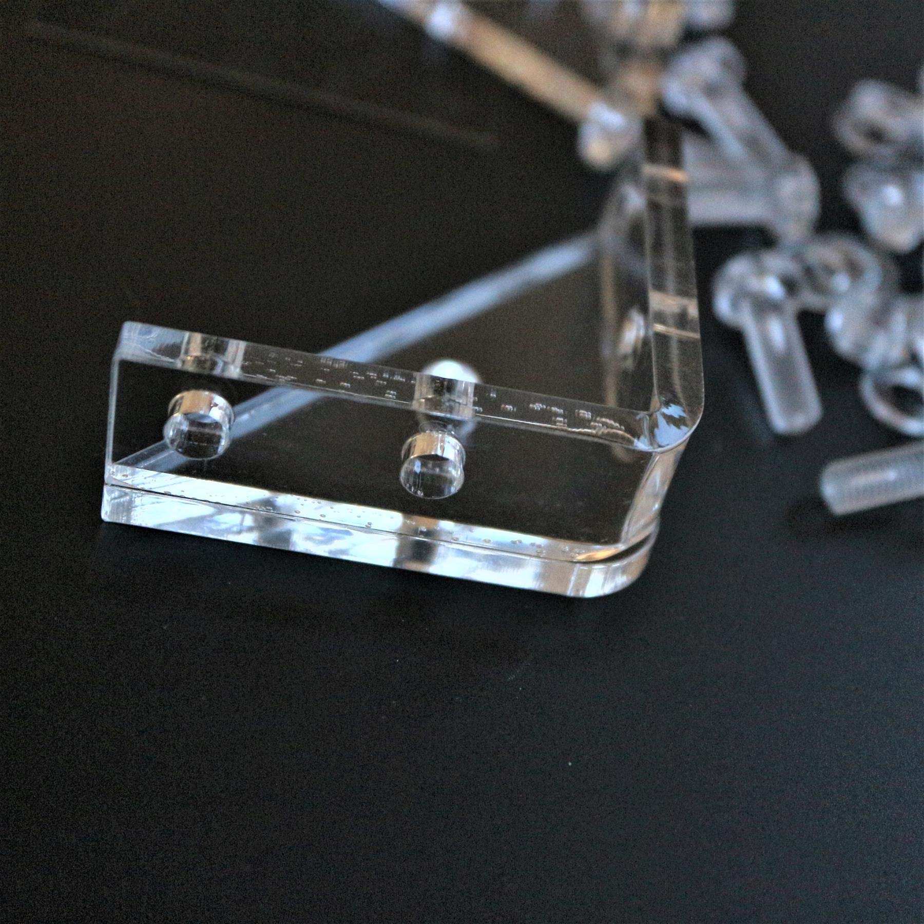 Clear Acrylic Corner Brackets 5mm Thick with M5 Bolts for Shelves & DIY