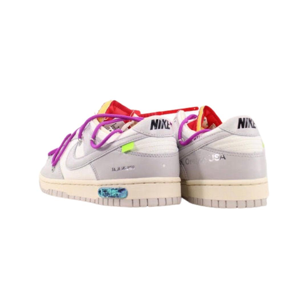 Off White x Nike Dunk Low Lot 45 of 50 Sail Neutral Grey Light Bone Sneakers - Limited Edition Collaboration - Perfect for Streetwear & Sneaker Collectors