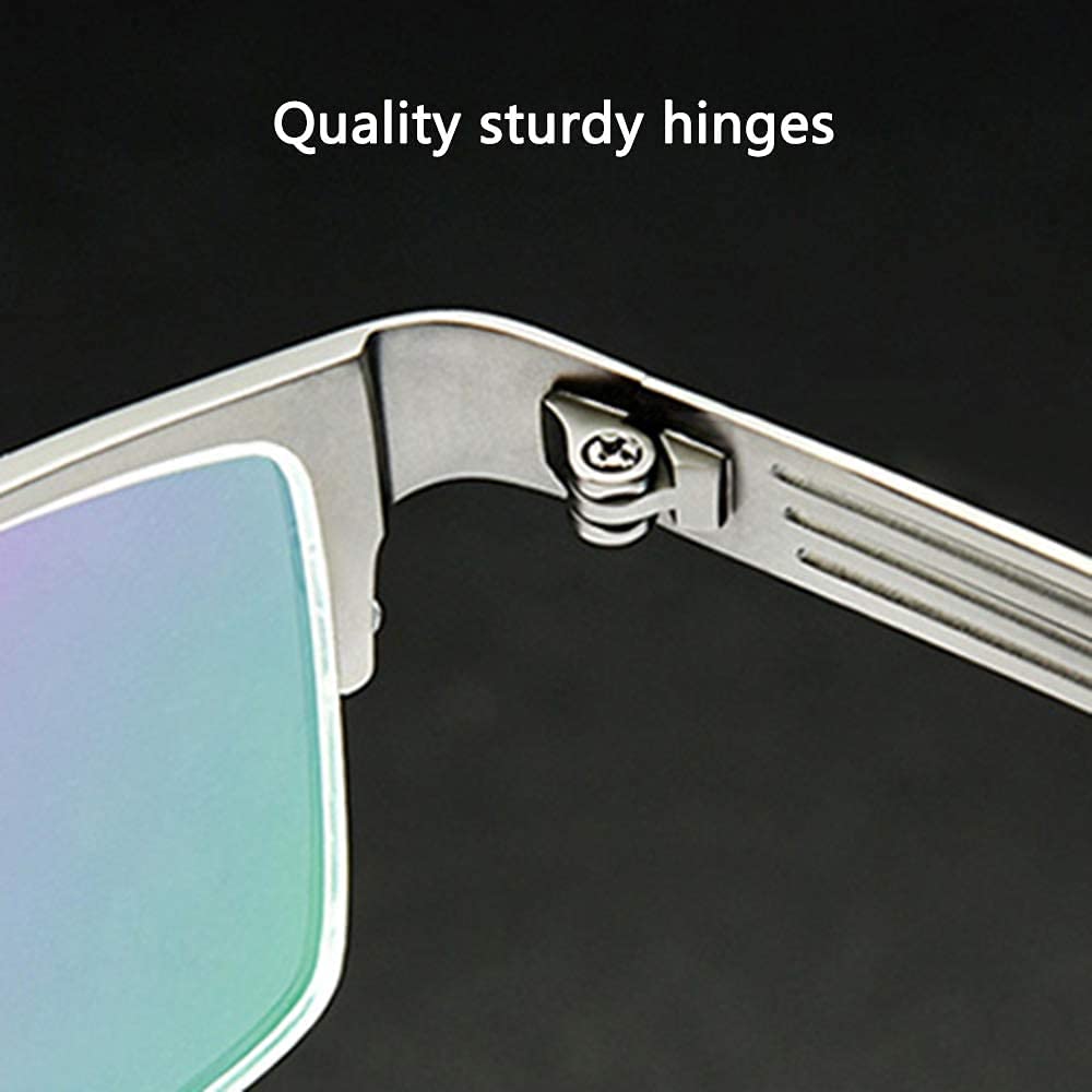 Progressive Multifocal Photochromic Reading Glasses with Pure Titanium Frame - UV400 Protection Anti-UV Sunglasses (Gray, +1.50) for Outdoor Reading, Driving & Computer Use
