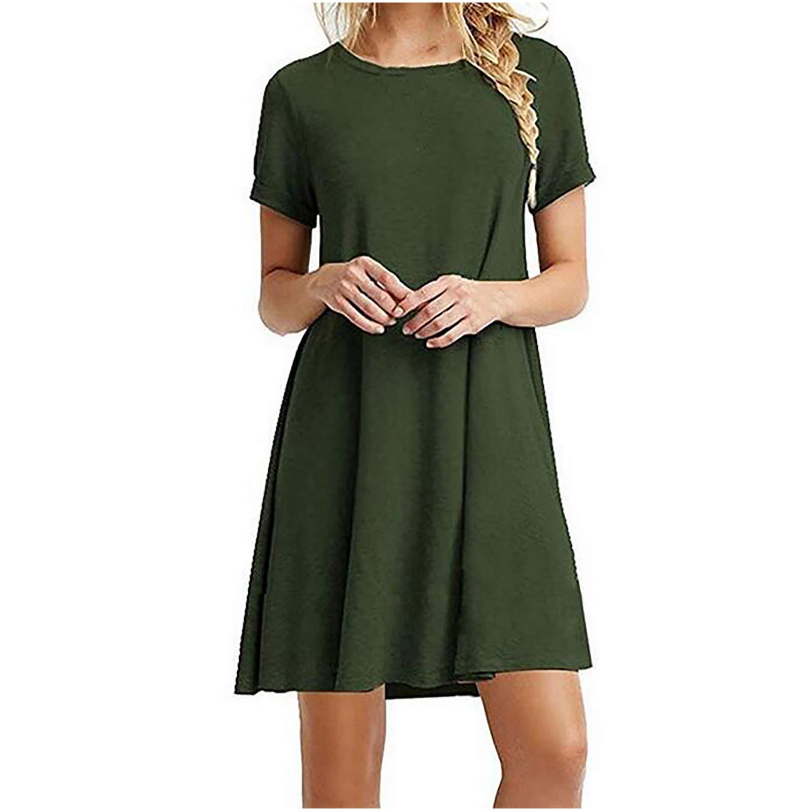 Qvkarw Women's Sundresses - Casual Crewneck Loose Dresses for Daily Wear & Party | Summer Beach, Vacation, Office Outfits