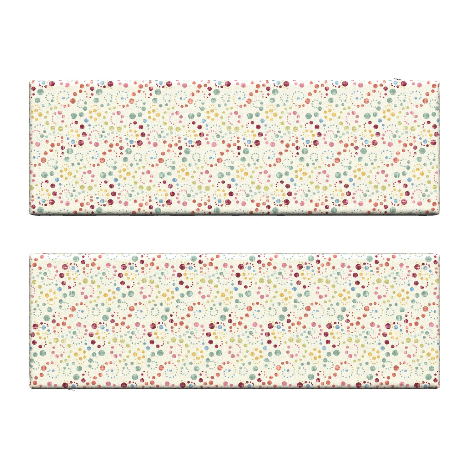 Ambesonne Modern Art Bench Cushion Set of 2 - Grunge Polka Dot Design, Retro Aesthetic Foam Seat Pads with Decorative Cover, 45