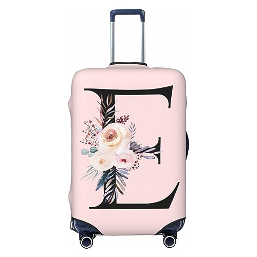 Black Letter E With Boho Floral Flowers Leaves