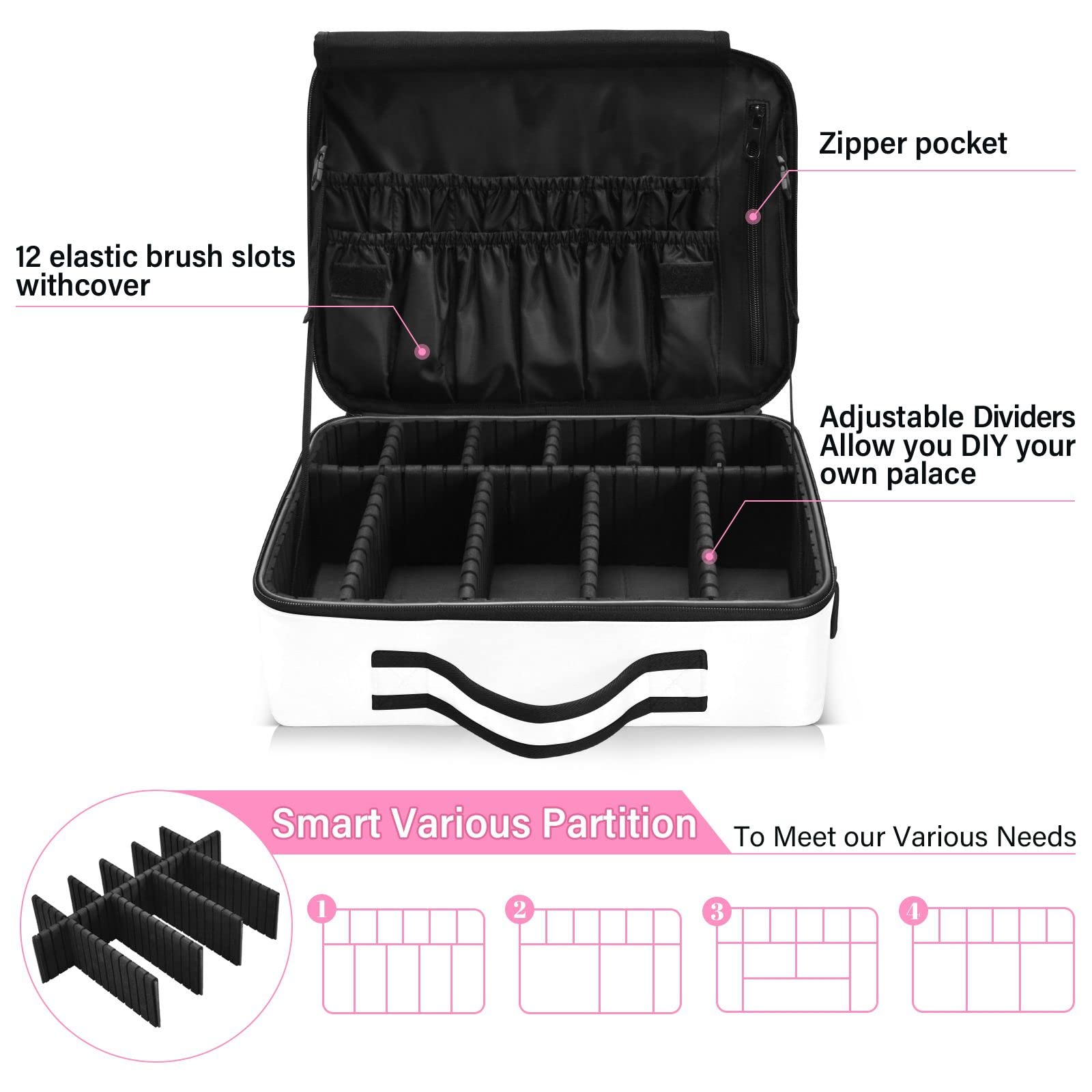 Moyyo G Travel Makeup Bag for Women - Professional Cosmetic Organizer & Portable Artist Storage Case - Perfect for Travel, Home, and Salon Use