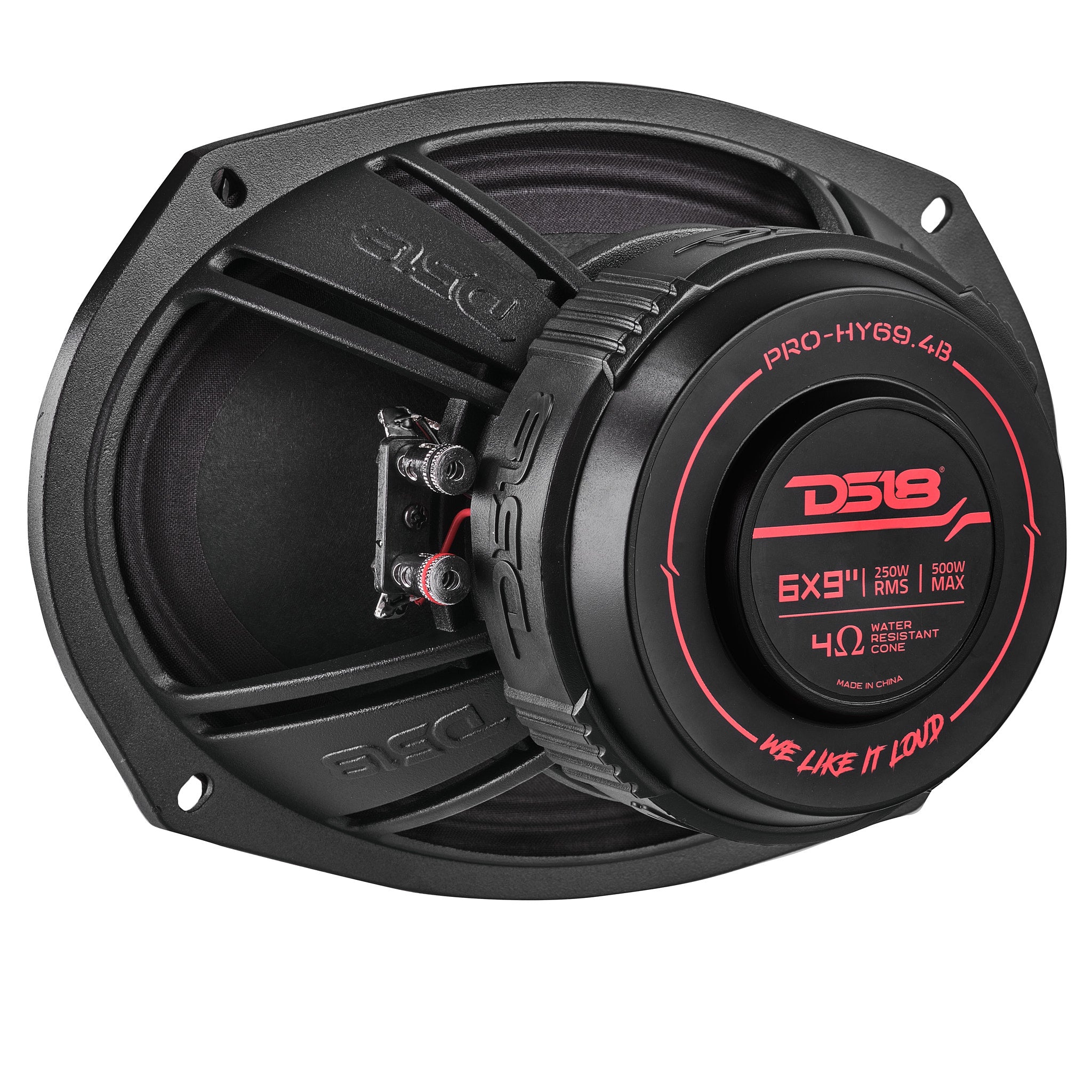 PRO 6x9 Water Resistant Hybrid Mid-Range Loudspeaker with Built-in Driver - 250 Watts RMS 4 Ohm - Perfect for Car Audio, Marine & Outdoor Sound Systems