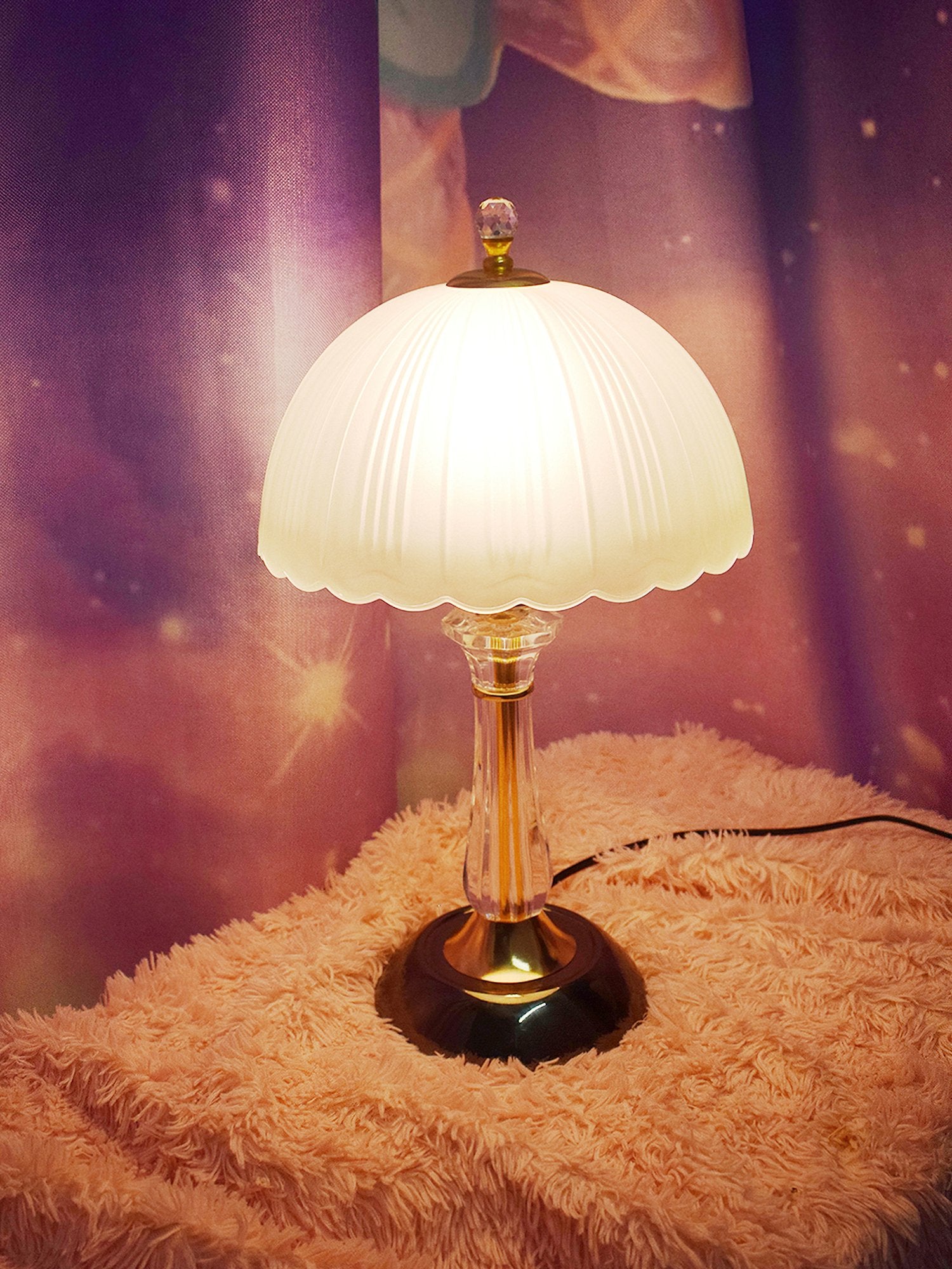 Modern Dome Glass Table Lamp - Elegant Home & Office Lighting for Living Room, Bedroom, or Study Desk