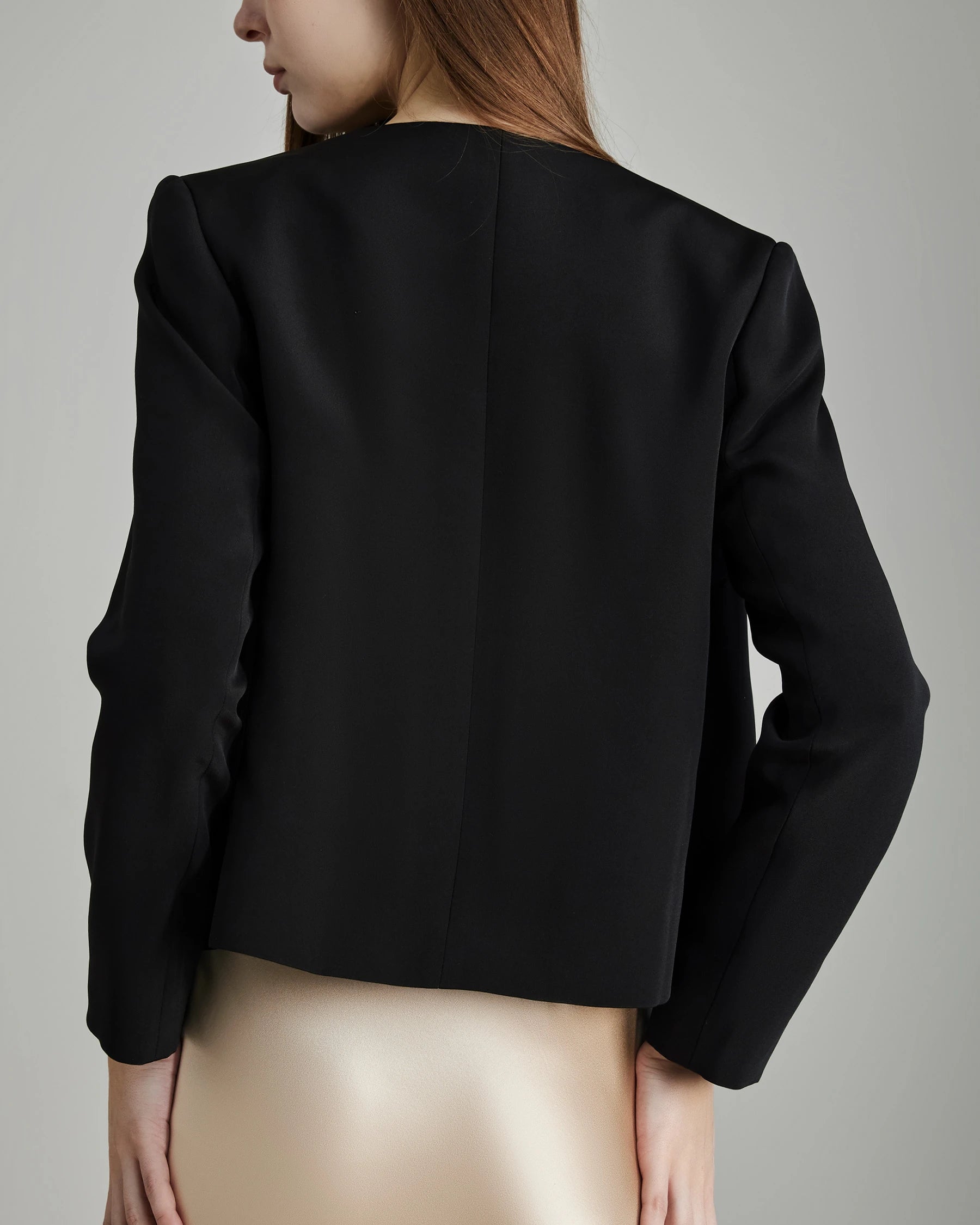 40 Momme Open Front Silk Blazer for Women - Luxurious Lightweight Silk Jacket for Office Wear & Evening Outfits - Elegant Business Casual Blazer for Work & Special Occasions