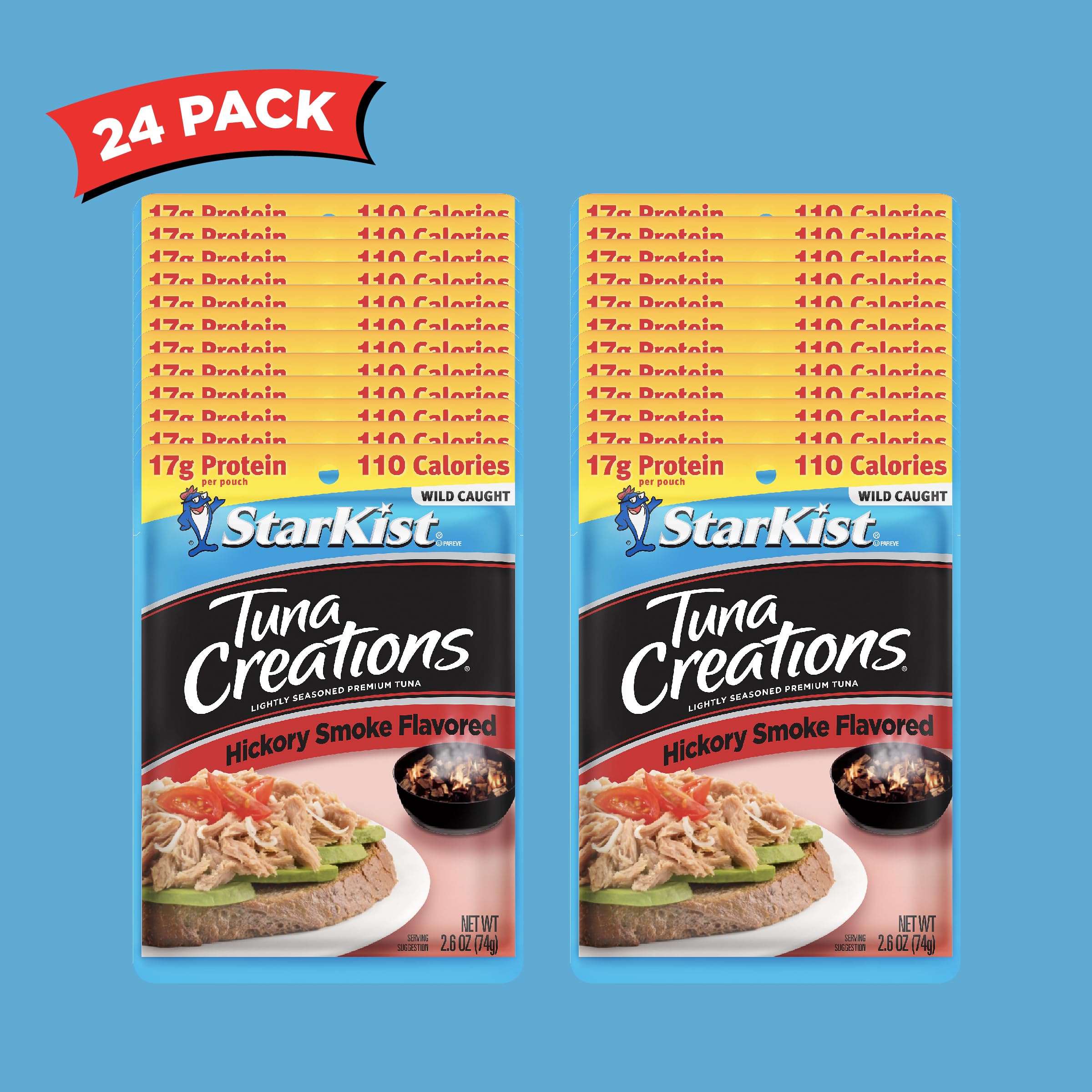StarKist Hickory Smoked Tuna Creations - 2.6 Oz Pouch (Pack of 24) | Premium Canned Tuna for Sandwiches, Salads & Quick Meals | Shelf-Stable Protein Snack for Camping, Office & Emergency Food Supply