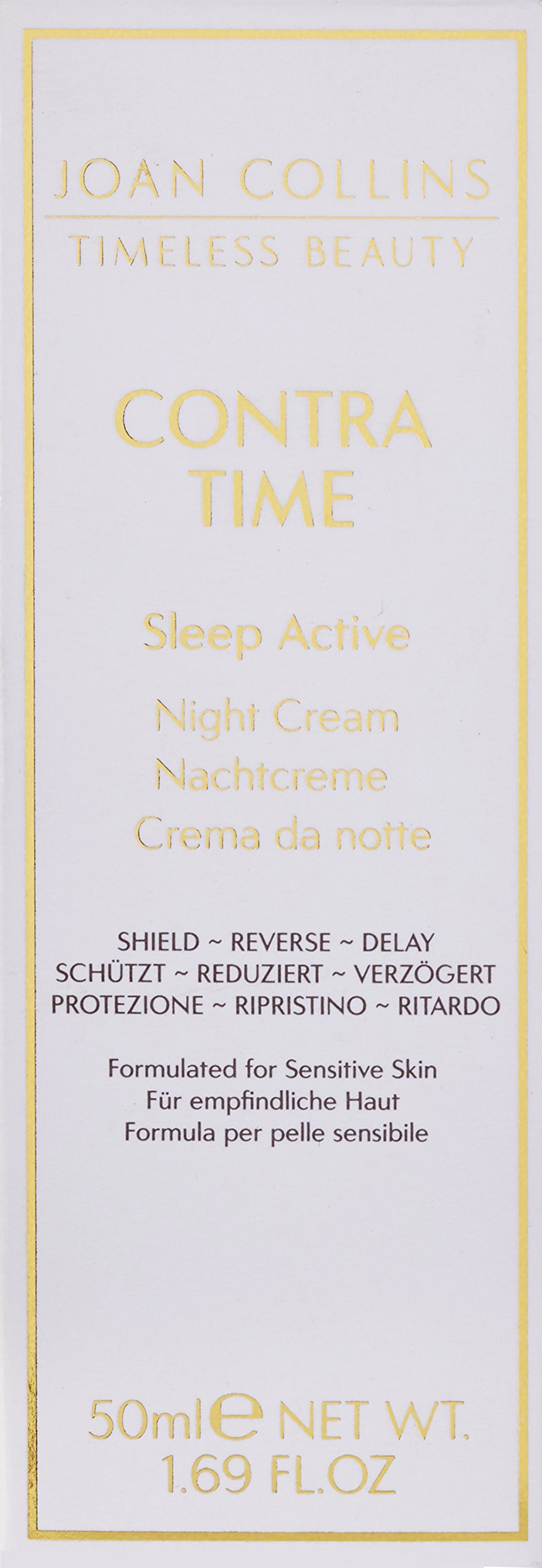 Joan Collins Timeless Beauty Sleep Active Night Cream 50ml - Anti-Aging & Hydrating Night Face Moisturizer for Women - Perfect for Overnight Skin Repair & Rejuvenation