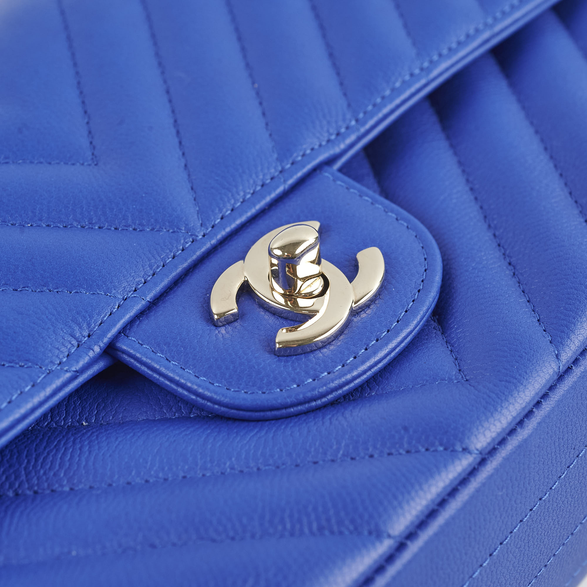 Chanel Medium/Large Caviar Chevron Classic Cobalt Blue Handbag 2021 - Luxury Designer Shoulder Bag for Women, Perfect for Parties, Weddings & Special Occasions