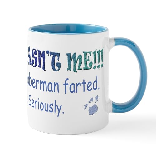White/Blue Inside - Doberman Mugs