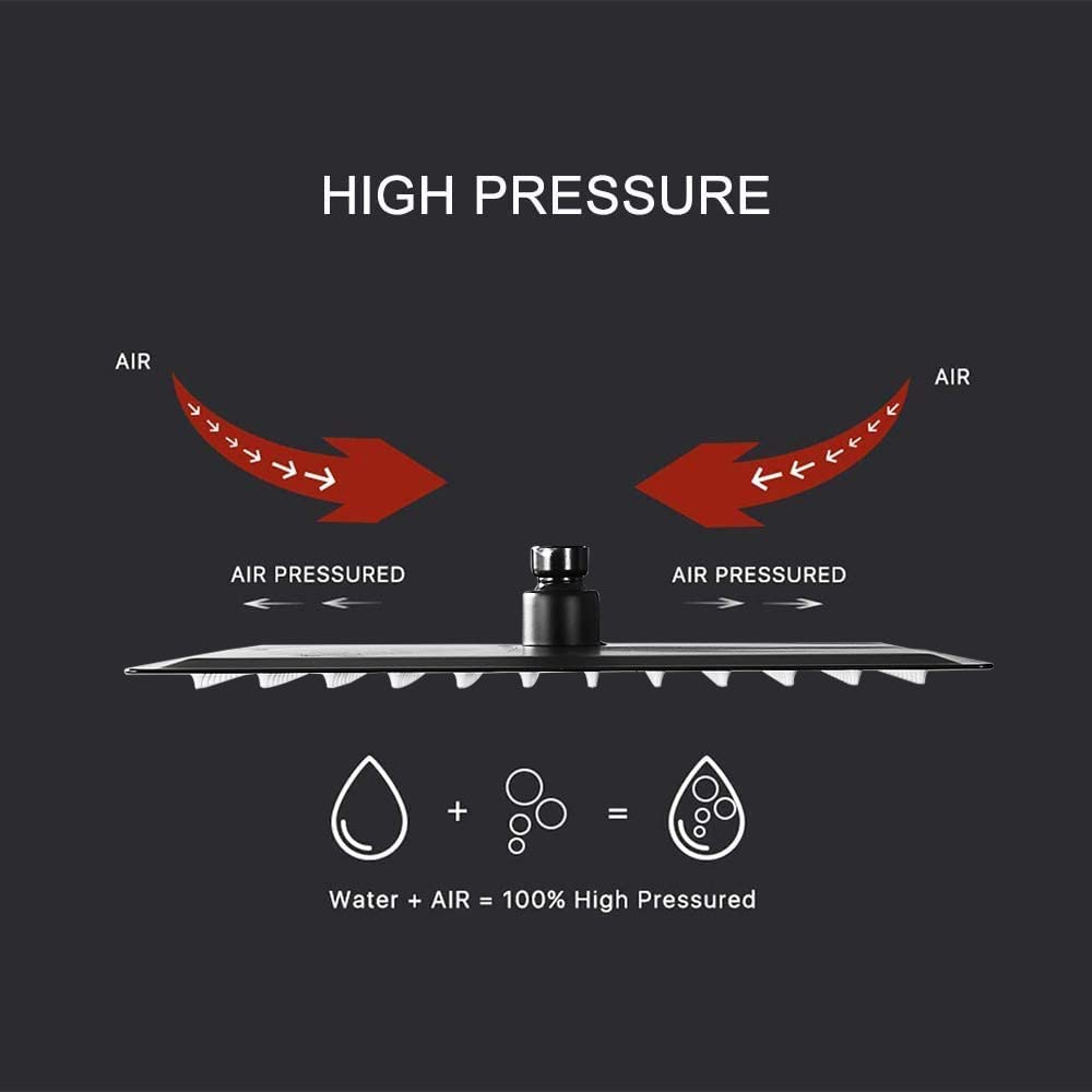 Premium Matte Black Shower System - 12 Inch Rain Shower Head & Handheld Combo - High Pressure Ceiling Mount Bathroom Set with Rough-in Valve (Perfect for Luxury Master Bath & Spa Experience)