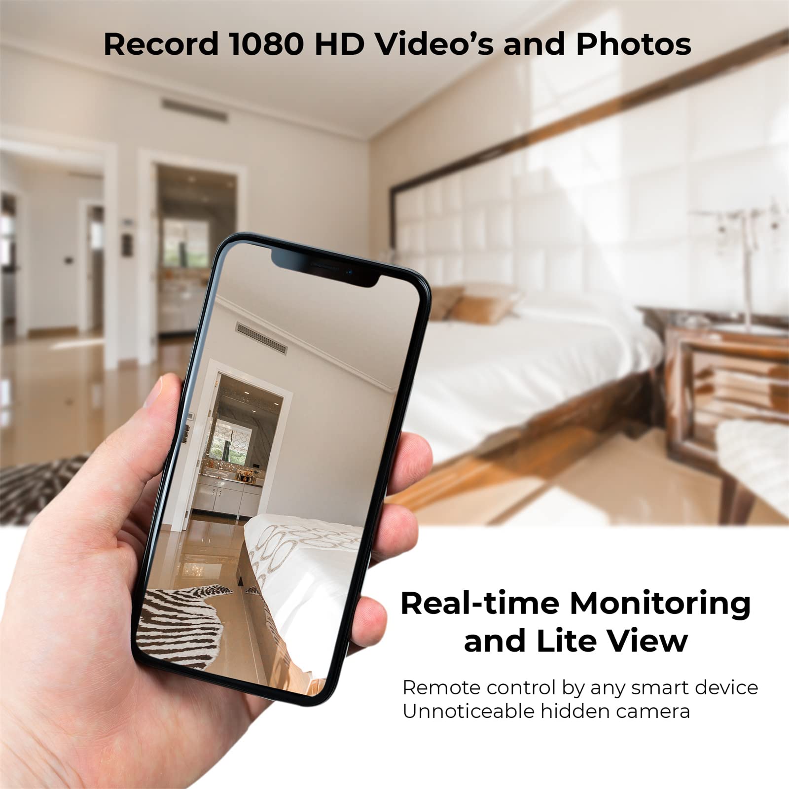 LIZVIE Wireless Charger with Built-in 1080P HD Mini Security Camera - WiFi Smart Charging Station with Night Vision & Motion Detection for Home, Office, and Baby Monitoring