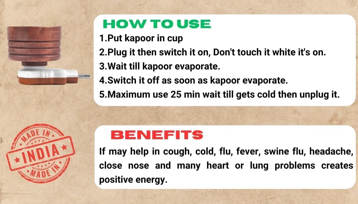 Premium Sheesham Wood Kapoor Dani - Electric Camphor & Bakhoor Burner for Home, Puja & Aromatherapy | Elegant Aroma Diffuser for Relaxation, Meditation & Spiritual Ceremonies