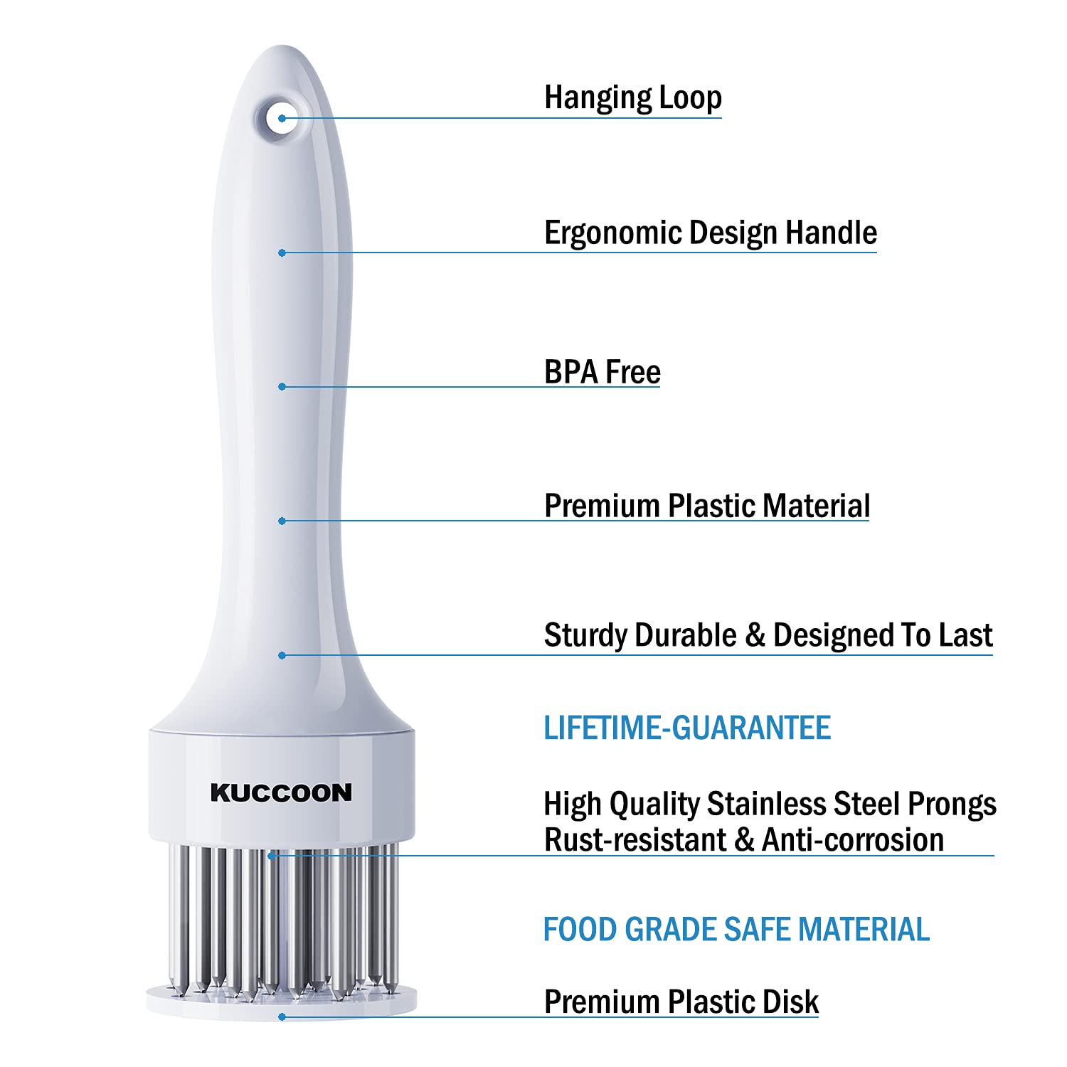 Premium Stainless Steel Meat Tenderizer Tool - 24 Ultra Sharp Needle Blades for Beef, Chicken, Steak, Veal & Pork | Perfect for Grilling, BBQ & Home Cooking