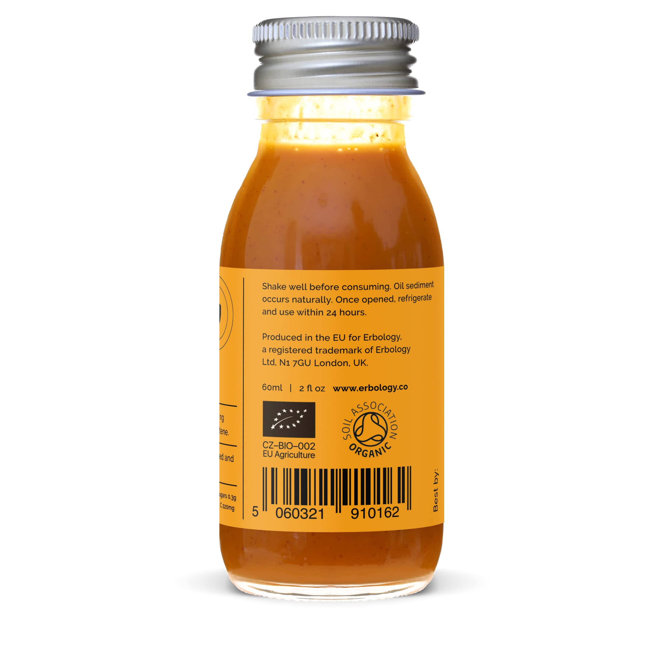 Organic Immunity Booster Shots - Erbology 12 Pack (60ml Each) | Cold & Flu Defense, Energy Boost, Daily Wellness | Vegan, Gluten-Free, Non-GMO