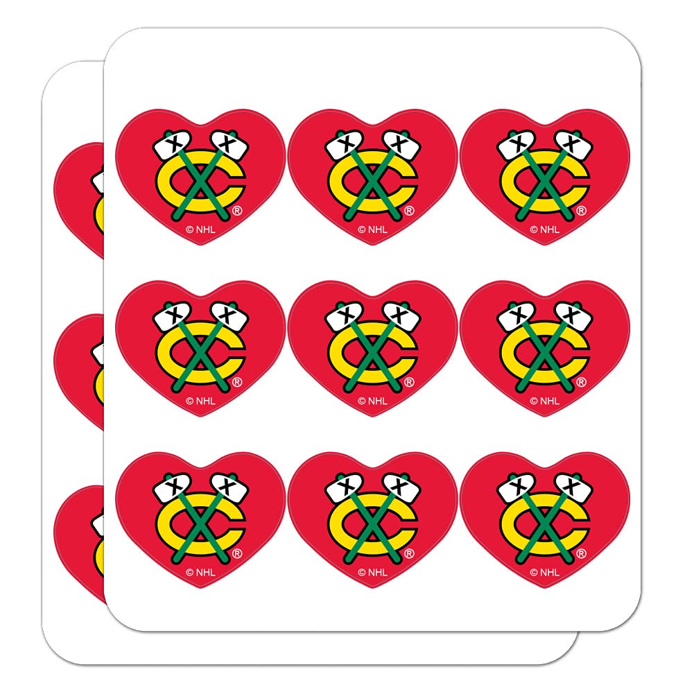 Chicago Blackhawks NHL Heart Shaped Planner Stickers - Scrapbook & Calendar Decorative Stickers for Hockey Fans - Perfect for DIY Crafts, Bullet Journals, and Game Day Decorations