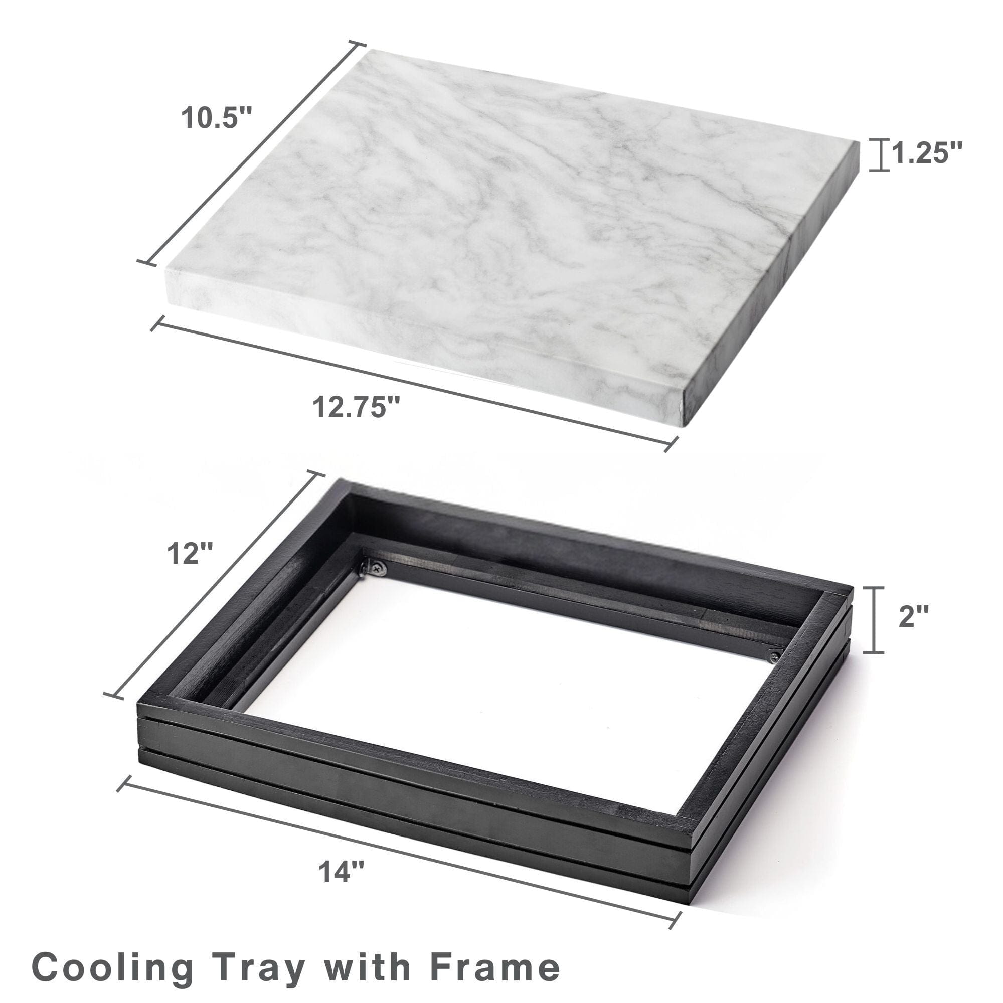 Chilled Serving Tray with Natural Wood Base - Perfect for Outdoor Parties, BBQ, and Summer Entertaining