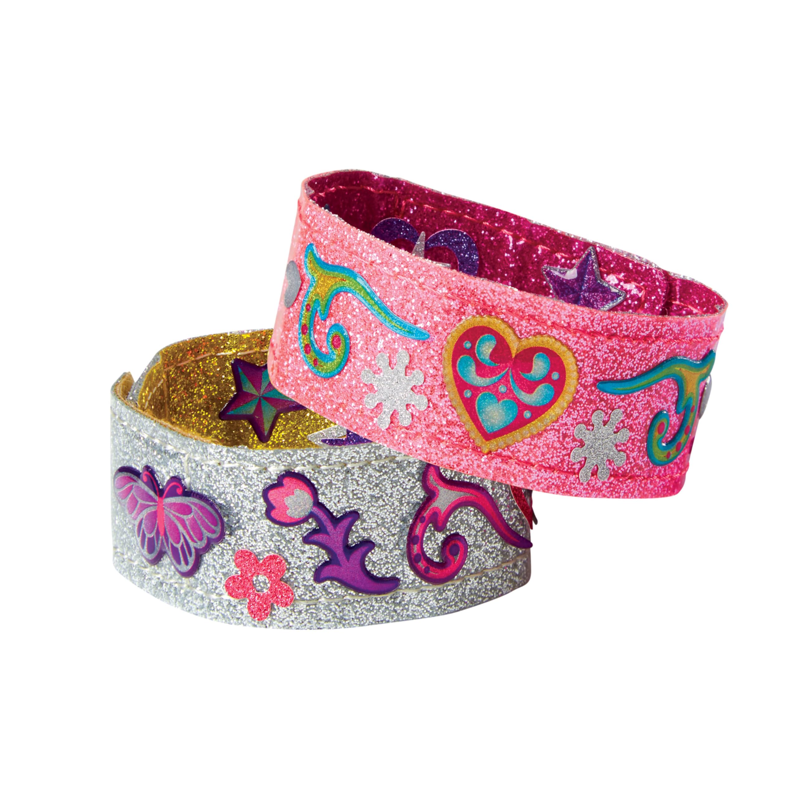 Melissa & Doug Design Your Own Bracelets Kit - 100+ Sparkle Gem Glitter Stickers for Girls DIY Jewelry Making, Perfect for Birthday Gifts & Creative Play