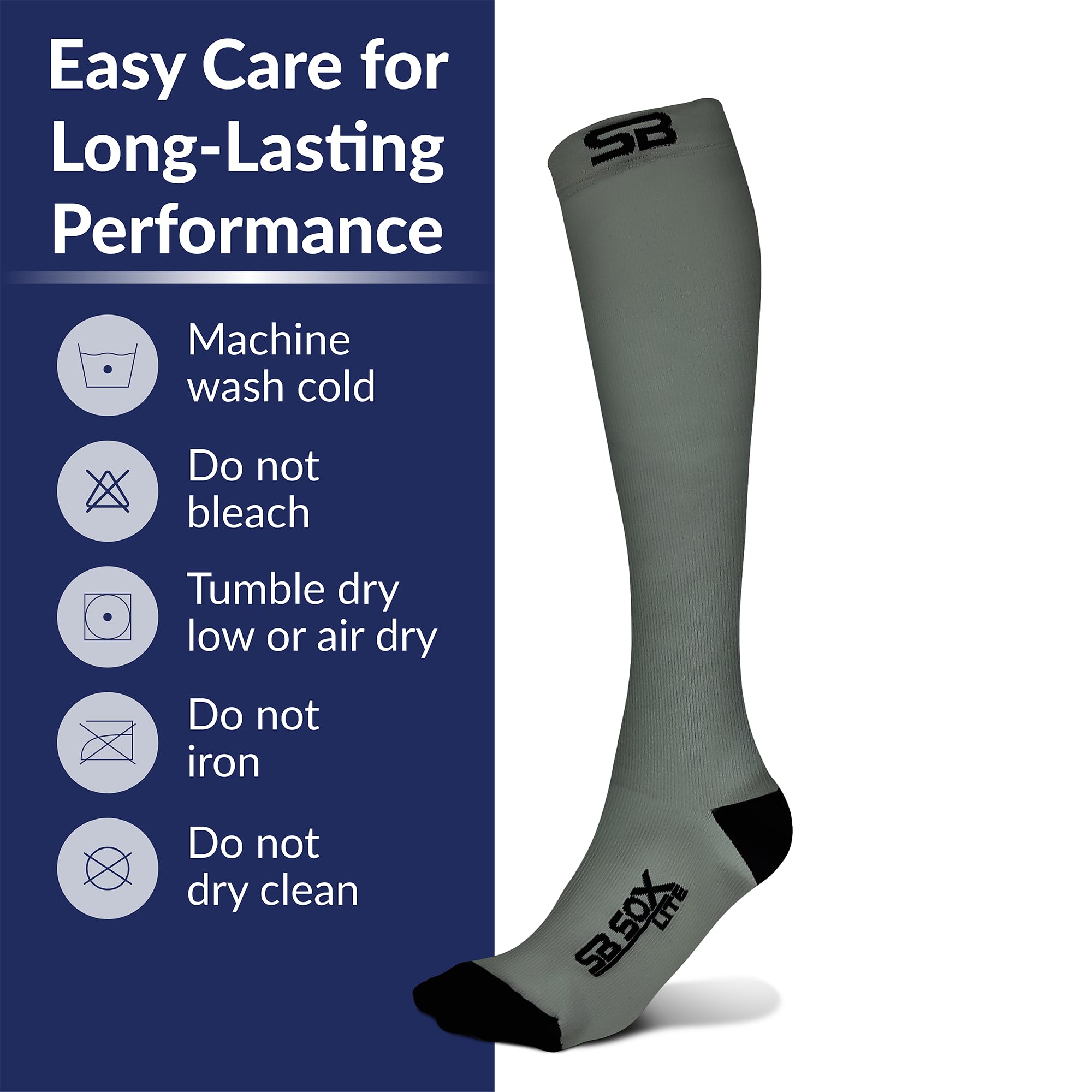 SB SOX Lite Compression Socks for Men & Women (15-20mmHg) – Best Graduated Compression Socks for Travel, Running, Nursing & Everyday Use - Improves Circulation & Reduces Swelling - Perfect for Athletes, Travelers & Professionals - Available in XXL Sizes