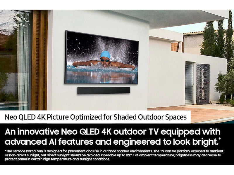 Samsung Class The Terrace Partial Sun Neo QLED 4K Smart TV (LST7D) - Outdoor & Indoor Use for Patio, Sunroom, or Bright Living Rooms