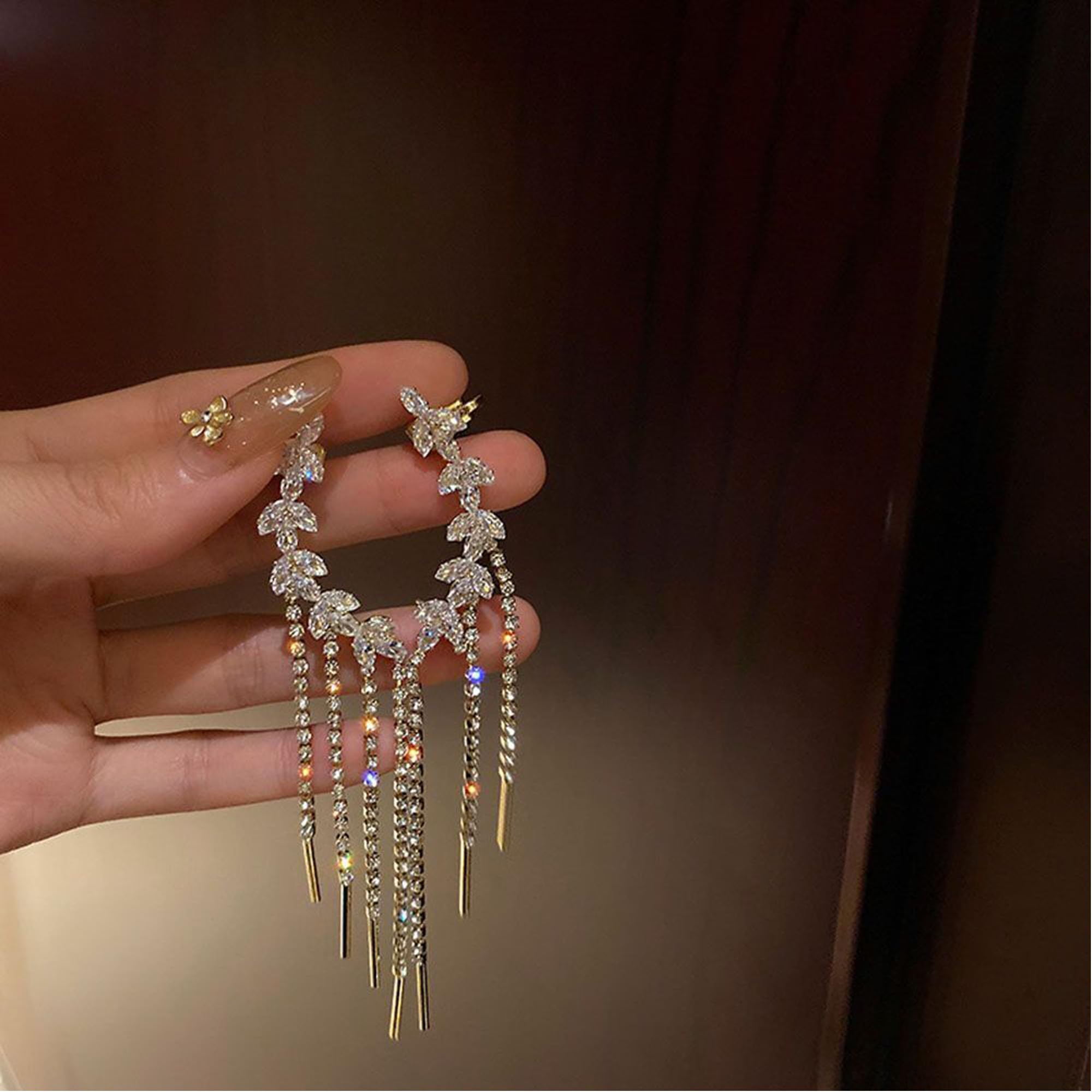 Gold Plated Korean Long Tassel Drop Earrings for Women - Fashion Frill Dangle Earrings Jewelry Gift for Girls | Perfect for Parties, Weddings & Date Nights