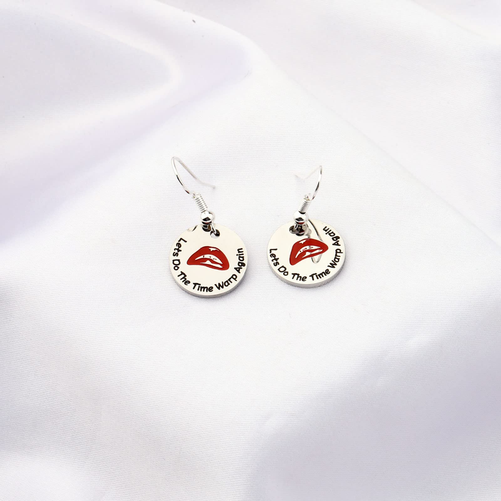 UJIMS The Rocky Horror Picture Show Inspired Earrings - Time Warp Again Jewelry Gift for Rocky Horror Fans & Musical Film Lovers - Perfect for Cosplay, Halloween Costumes & Movie-Themed Parties