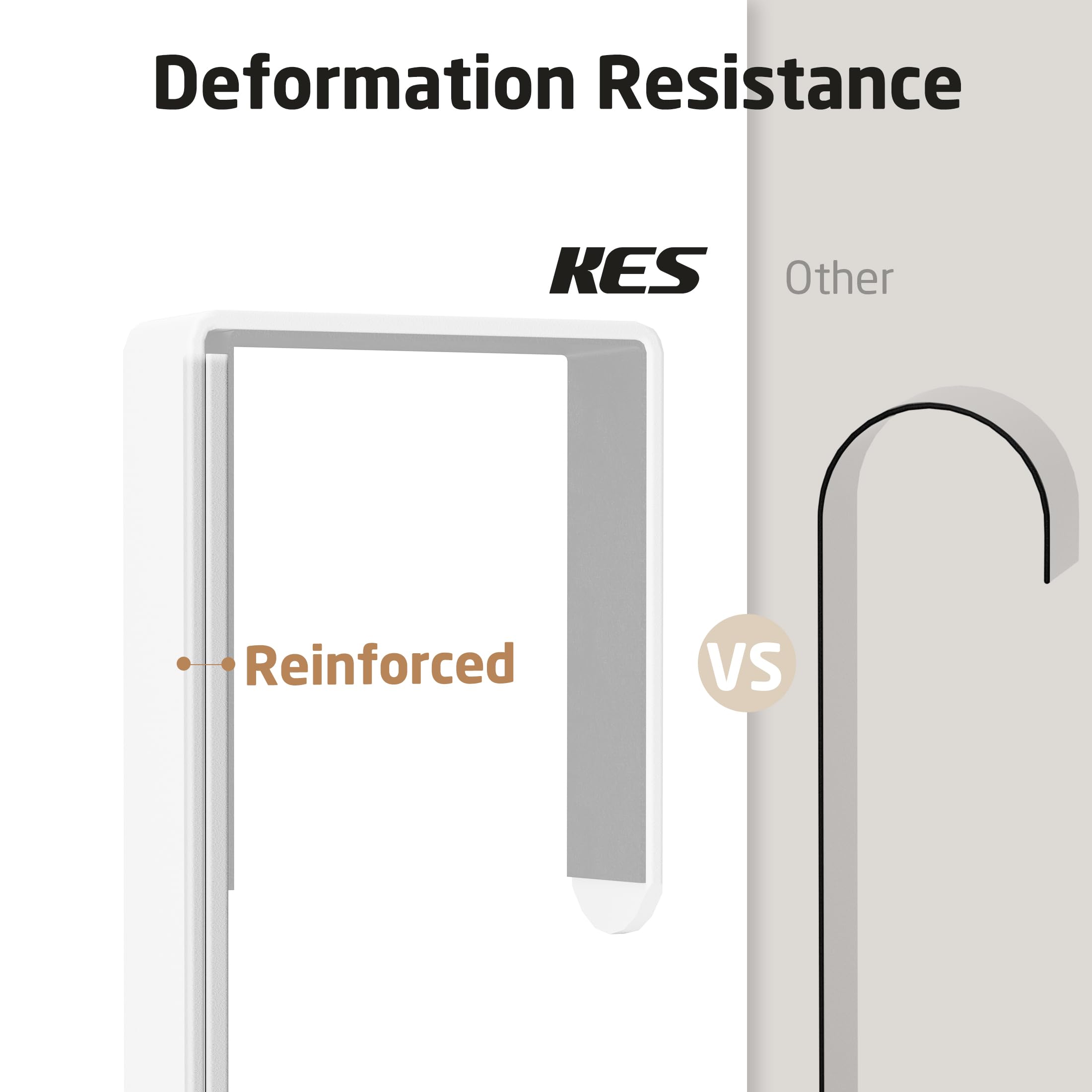 KES Over The Door Ironing Board Hanger - White Y & T Shaped Iron Board Holder with Storage Shelf for 1 3/4 Inch Doors (HIR501B-WH) - Space Saving Laundry Room & Closet Organization Solution