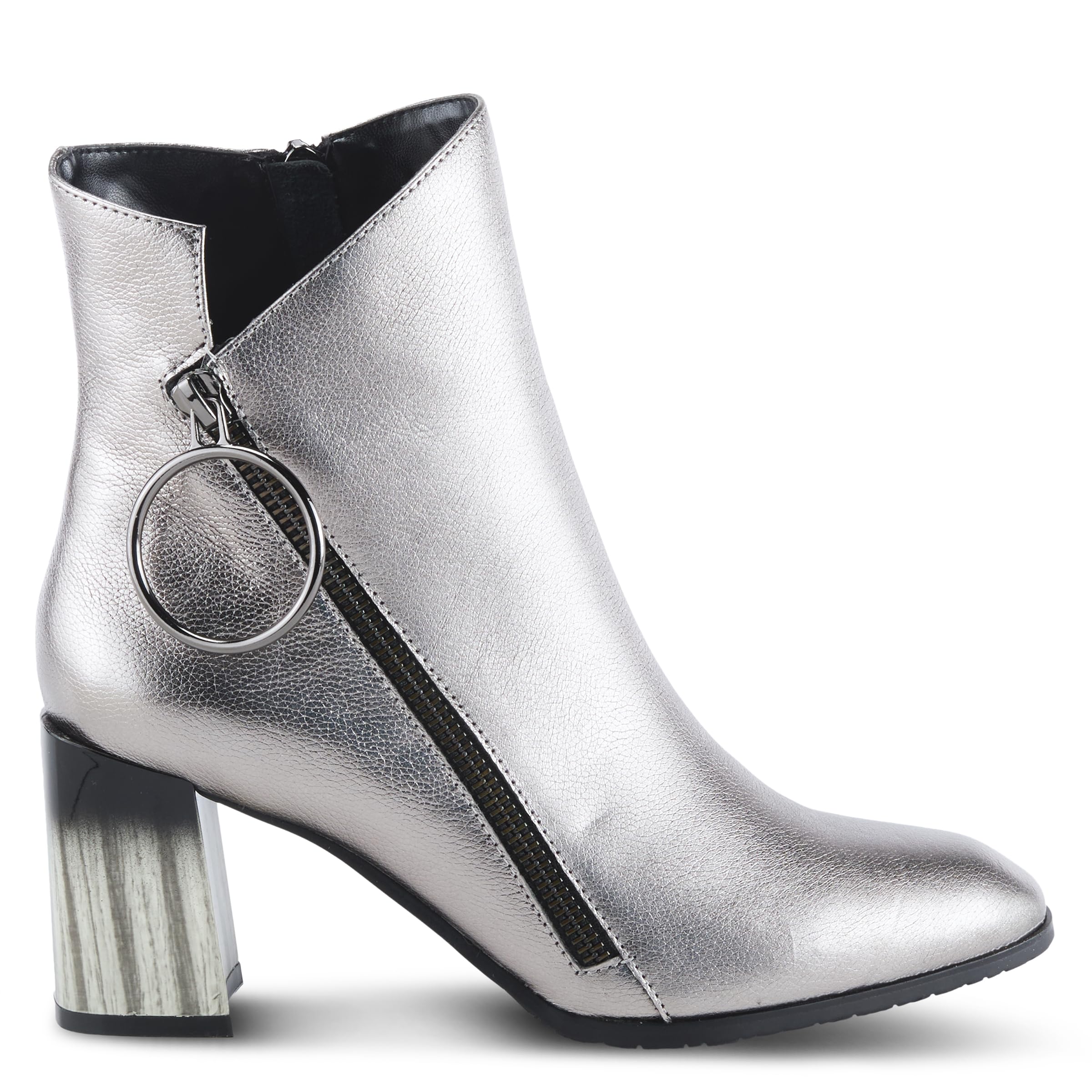 Azura Spring Step Fabulosa Women's V-Collar Chelsea Ankle Boots - Premium Leather Side Zipper Booties for Work & Casual | Comfortable Slip-Resistant Shoes for Office, Dating & Travel
