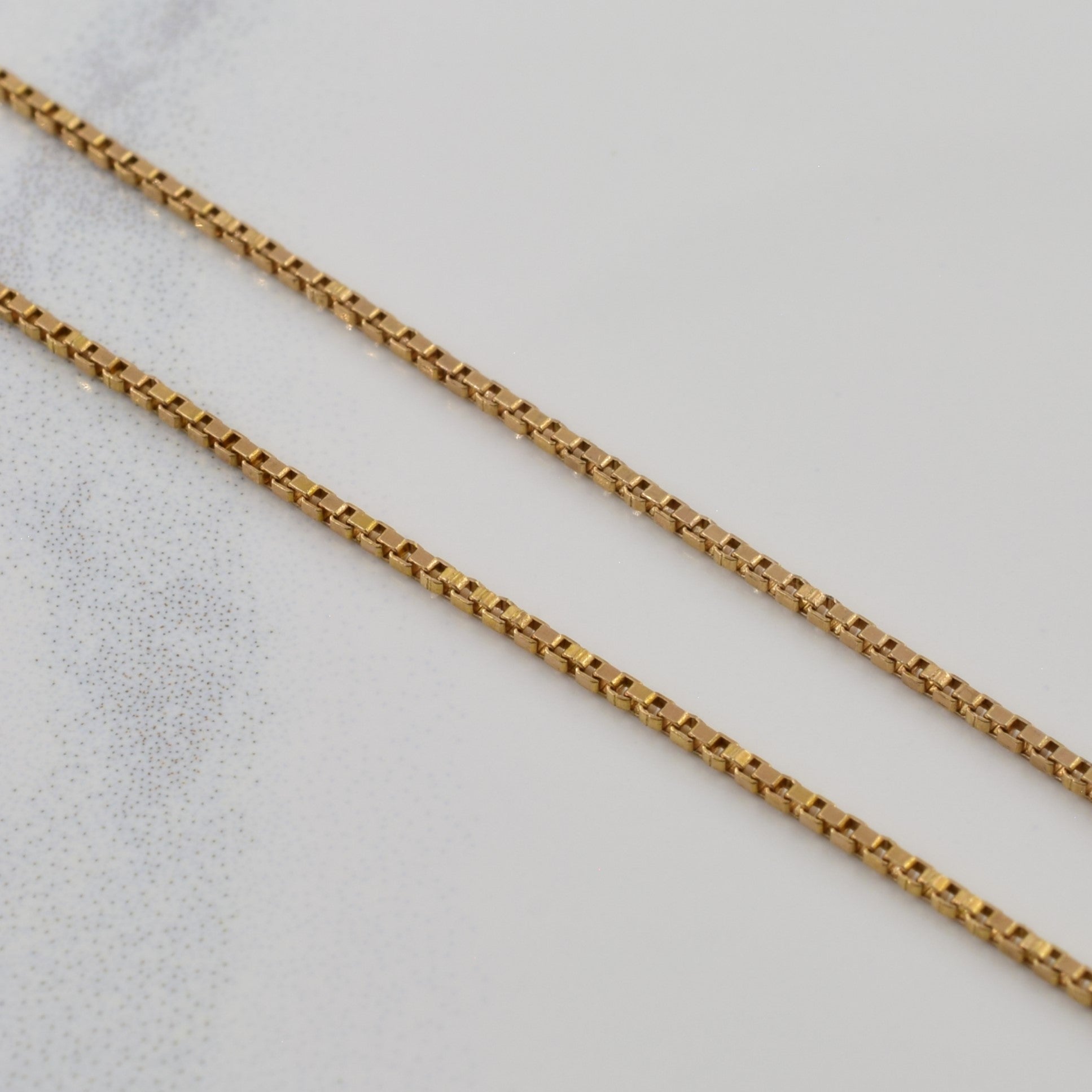 10k Yellow Gold Italian Hallmark Box Chain Necklace 15