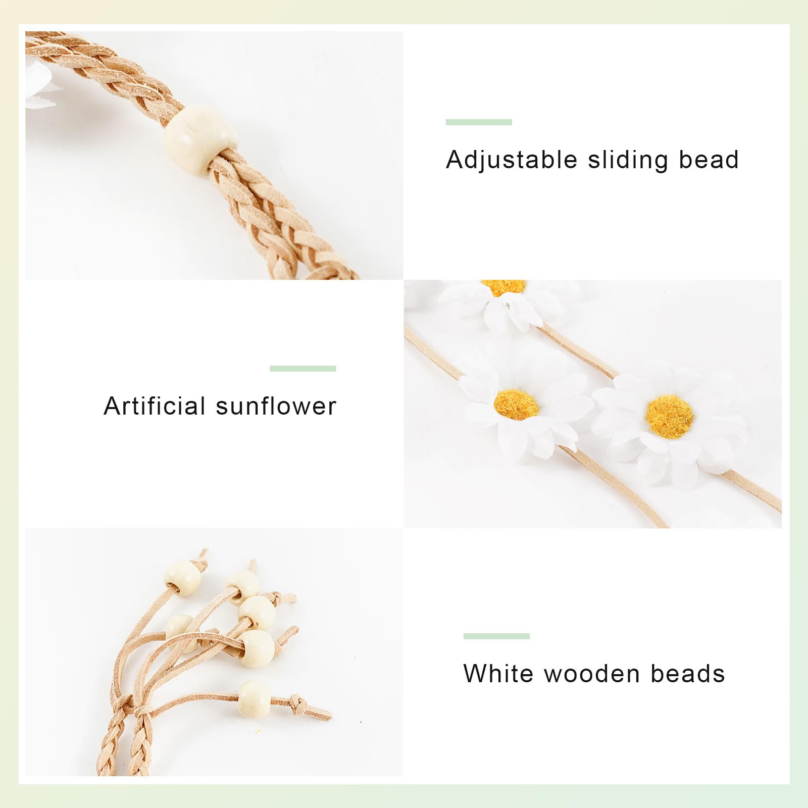 DOCILA Floral Headbands for Women - Boho Flower Crown Hair Accessories for Weddings, Parties & Festivals | Hippie Style Hairband for Costume & Outfit Accessories