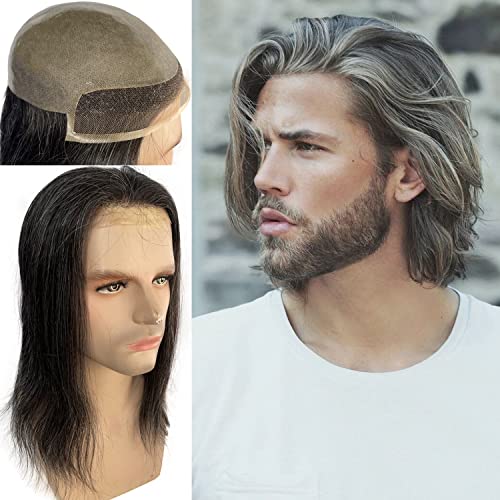 80% 1B mixed 20% Grey Synthetic Hair