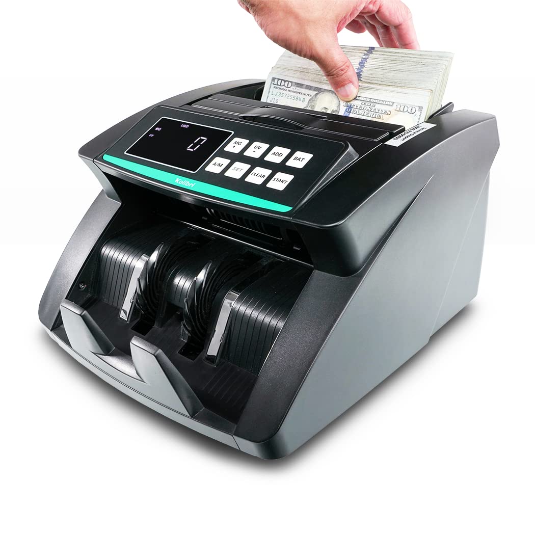 Kolibri High-Speed Money Counter Machine - Counts 1,500 Bills/Min with Advanced UV/MG/IR Counterfeit Detection - Easy Setup in Minutes - 3-Year Warranty & 24/7 US Support - Perfect for Banks, Retail Stores & Cash-Intensive Businesses (2-Pack)