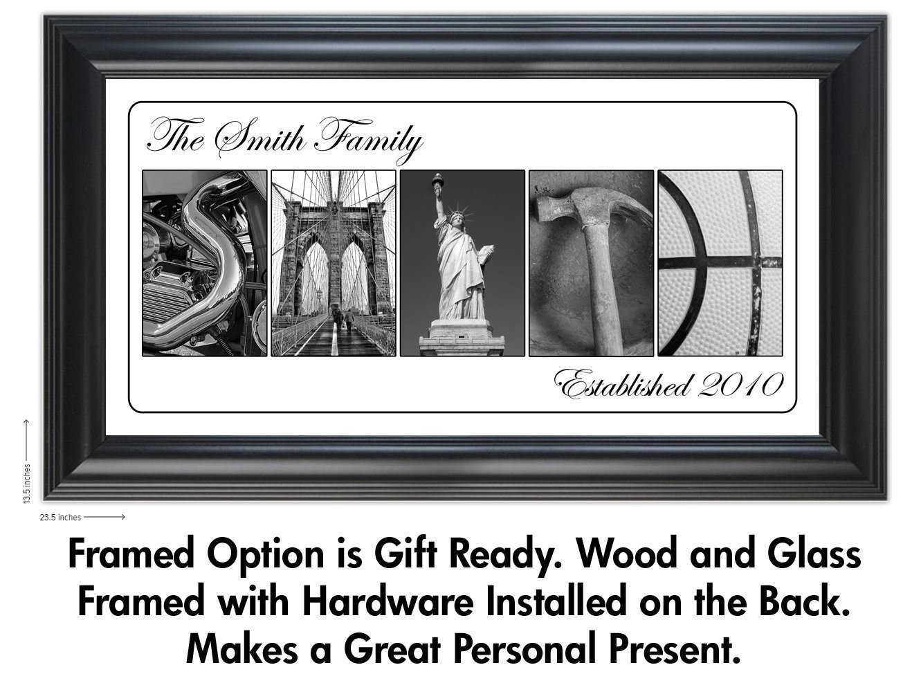 Personalized Family Name Sign Wall Decor - Custom Photo Letter Art for Home, Wedding & Anniversary Gifts | Black & White Modern Design | Perfect for Living Room, Nursery & Housewarming