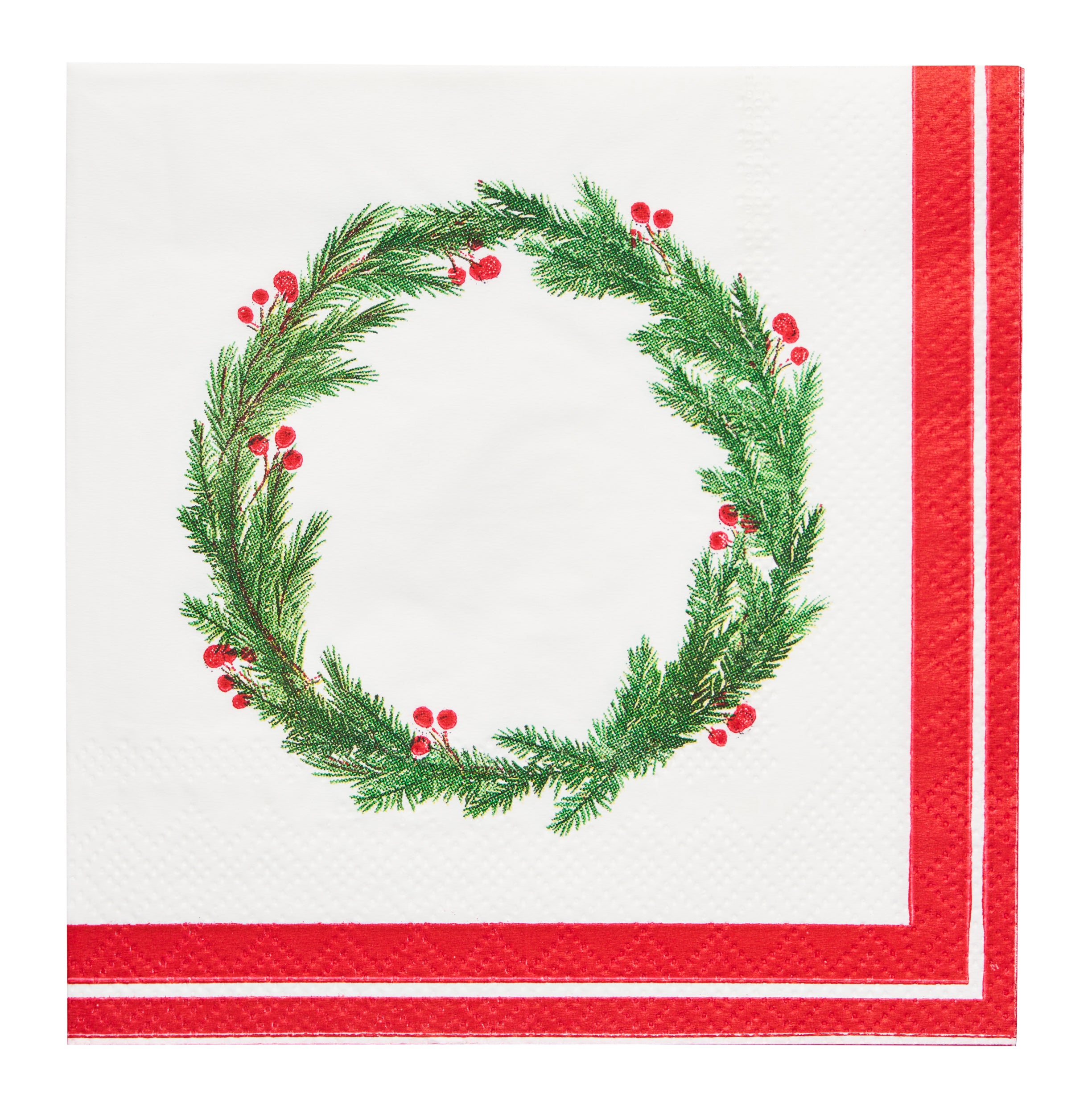 Merry and Bright Paper Cocktail Napkins - 20 Pack | Holiday Party, Wedding, and Christmas Celebration Supplies
