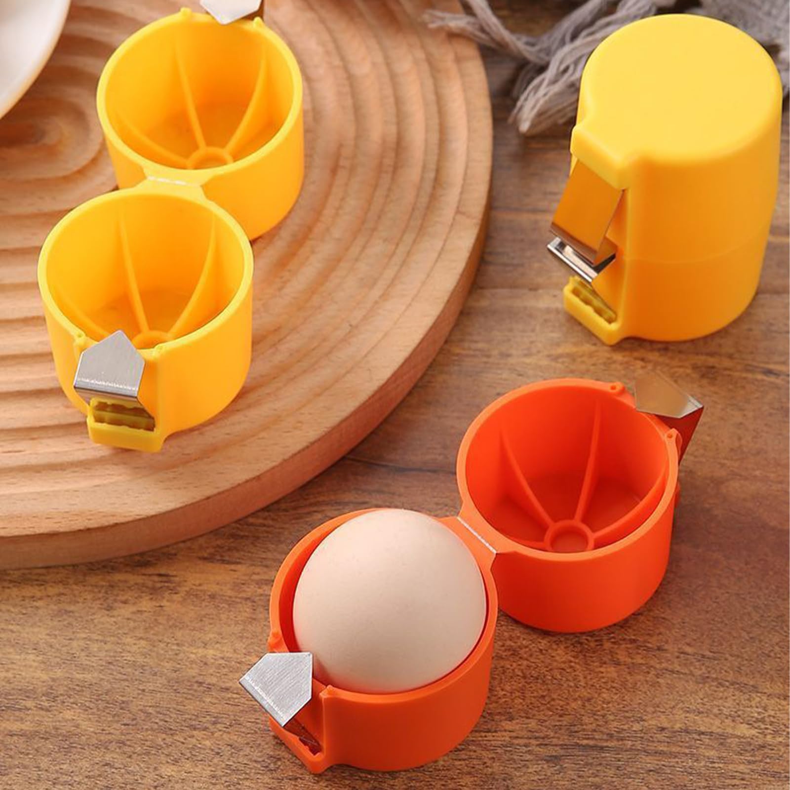 3Pcs Stainless Steel Egg Shell Opener - Egg Peeler & Cracker Tool for Hard Boiled & Raw Eggs | Kitchen Gadget for Breakfast, Baking & Cooking | Perfect for Deviled Eggs, Salads & Meal Prep