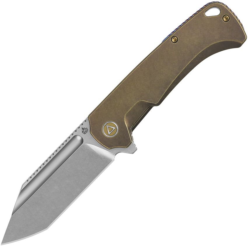 QSP Rhino M390 Folding Pocket Knife - Bronzed Titanium Handle, QS143 D - EDC, Outdoor Camping & Everyday Carry Knife