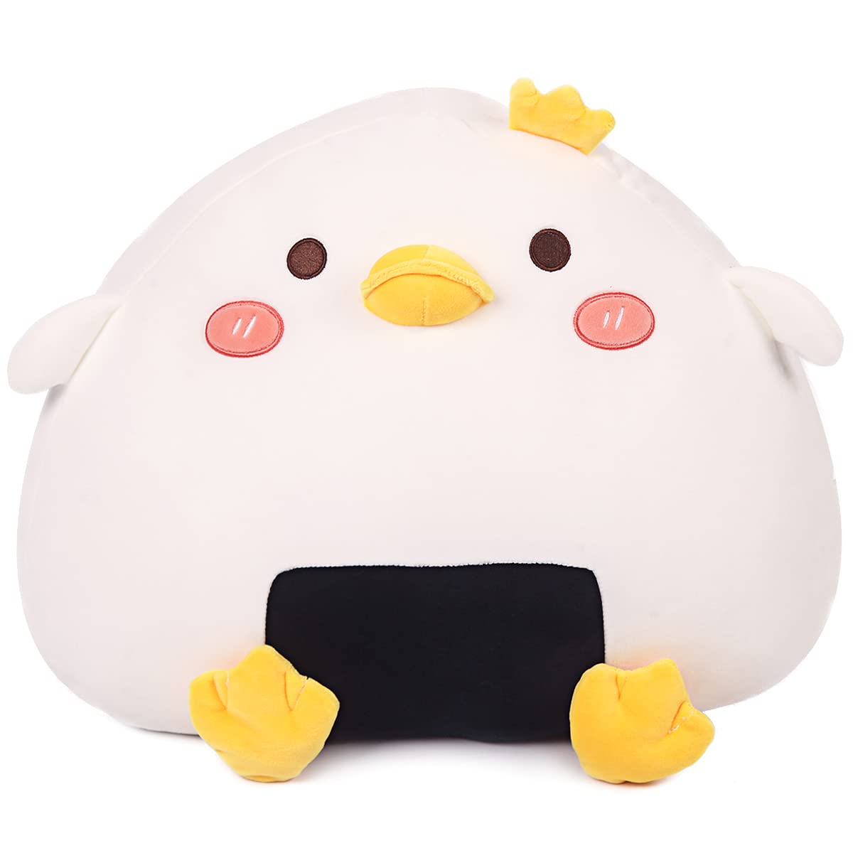 Cute 13.7'' Sushi Rice Ball Chick Plush Pillow Toy - Soft Squishy Stuffed Animal for Kids, Girls & Boys - Perfect Room Decor & Gift for Birthday, Easter, Valentine's Day - Great for Cuddling, Playtime & Home Decoration