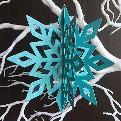 3D Snowflake Hanging Decorations - Winter Wonderland Party Supplies for Christmas Tree, Birthday, New Year, Wedding & Baby Shower (Pearl Ice Blue) | Perfect for Home, Office & Shop Window Displays