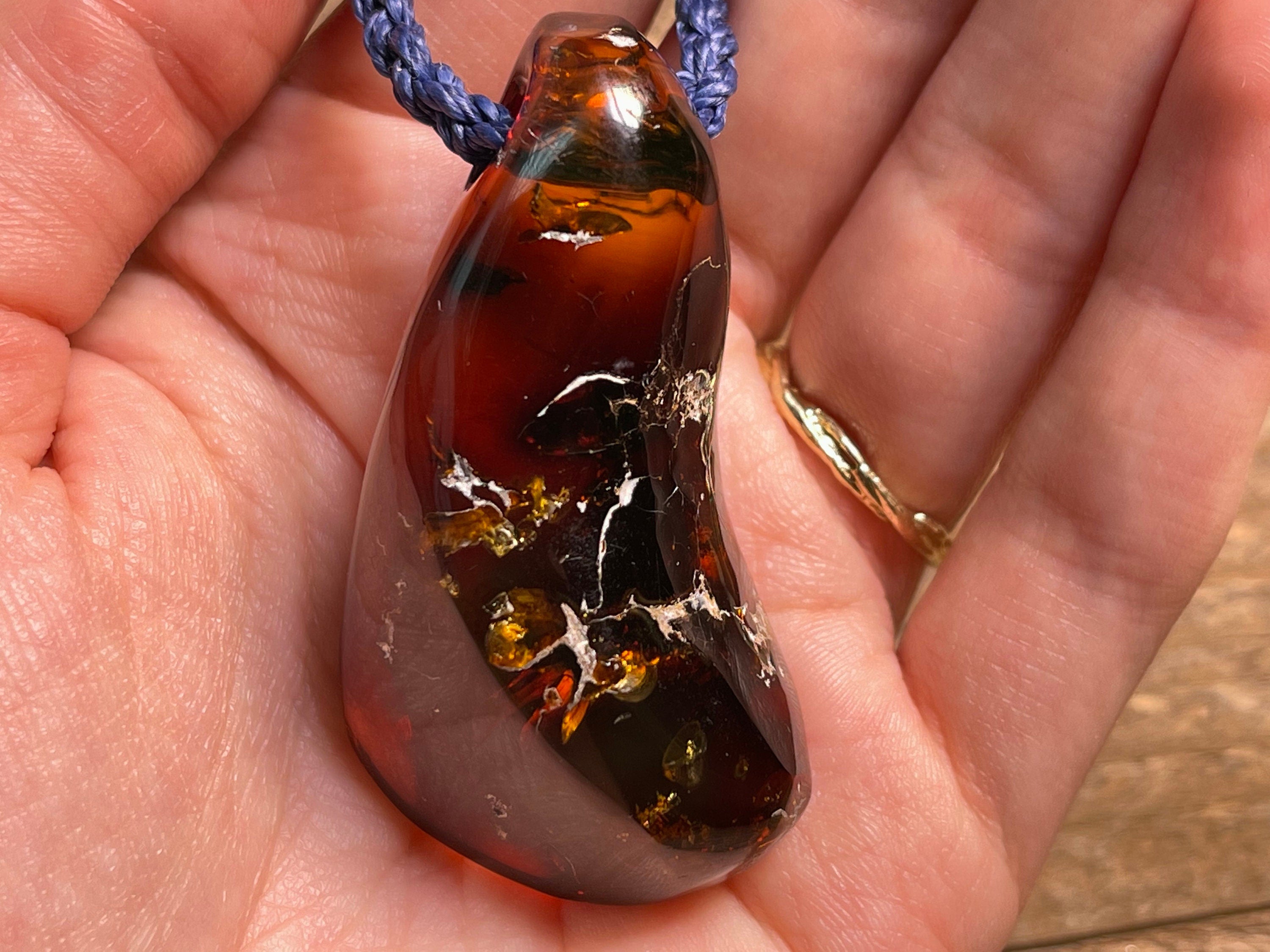 AMBER Crystal Necklace - Handmade Healing Stone Pendant Jewelry for Women | Natural Baltic Amber Gemstone for Chakra Balancing & Spiritual Wellness | Perfect for Meditation, Yoga & Energy Healing