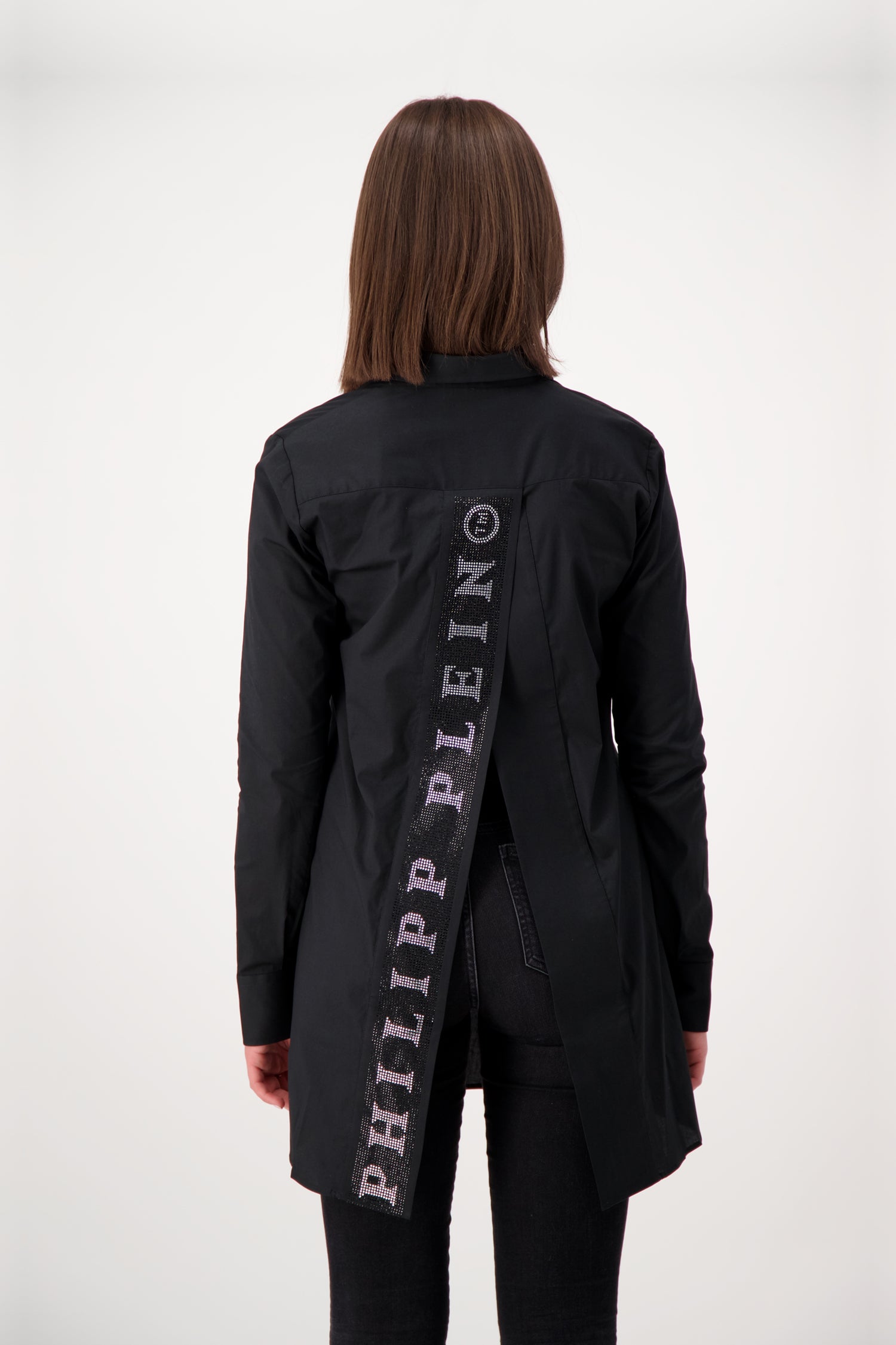 Philipp Plein Crystal Embellished Shirt for Women - Stylish & Glamorous Party Top for Night Out, Club, and Special Events