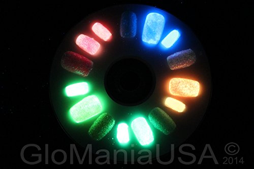 Glow in The Dark Nail Art Kit - GID Powder, Stars & Moons Decoration Set for DIY Nail Designs | Perfect for Halloween, Rave Parties & Nighttime Manicures