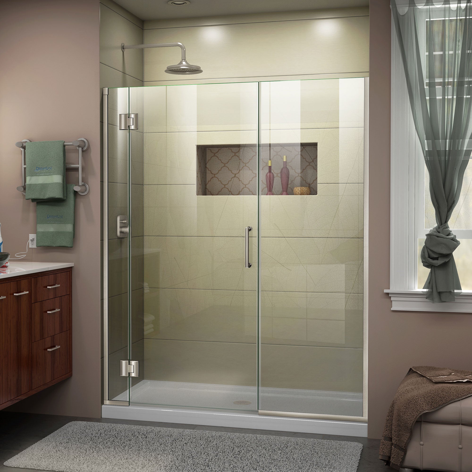 DreamLine Unidoor X Frameless Hinged Shower Door 54.5