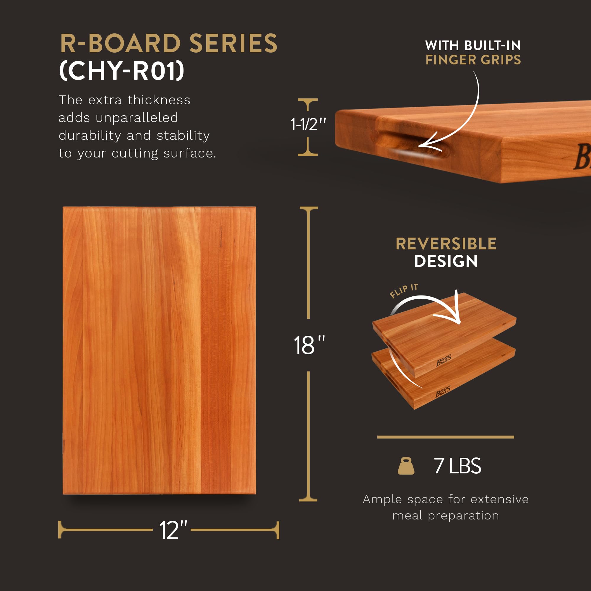 John Boos Block R-Board Reversible Wood Cutting Board - 18