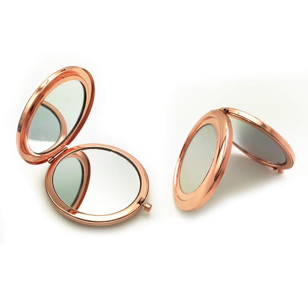 Steelwings Portable Mini Makeup Mirror - Round Metallic Pop-Up Dual-Side Compact Mirror for Travel, Home & Office | Perfect for Makeup, Skincare & Quick Touch-Ups