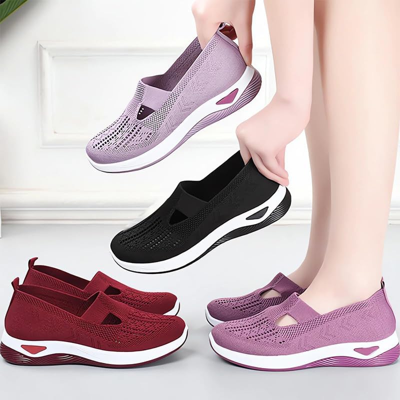**Women's Breathable Soft Sole Orthopedic Walking Shoes - Slip-On Diabetic Sneakers with Arch Support for Comfort & Pain Relief - Perfect for Walking, Travel & Daily Wear**